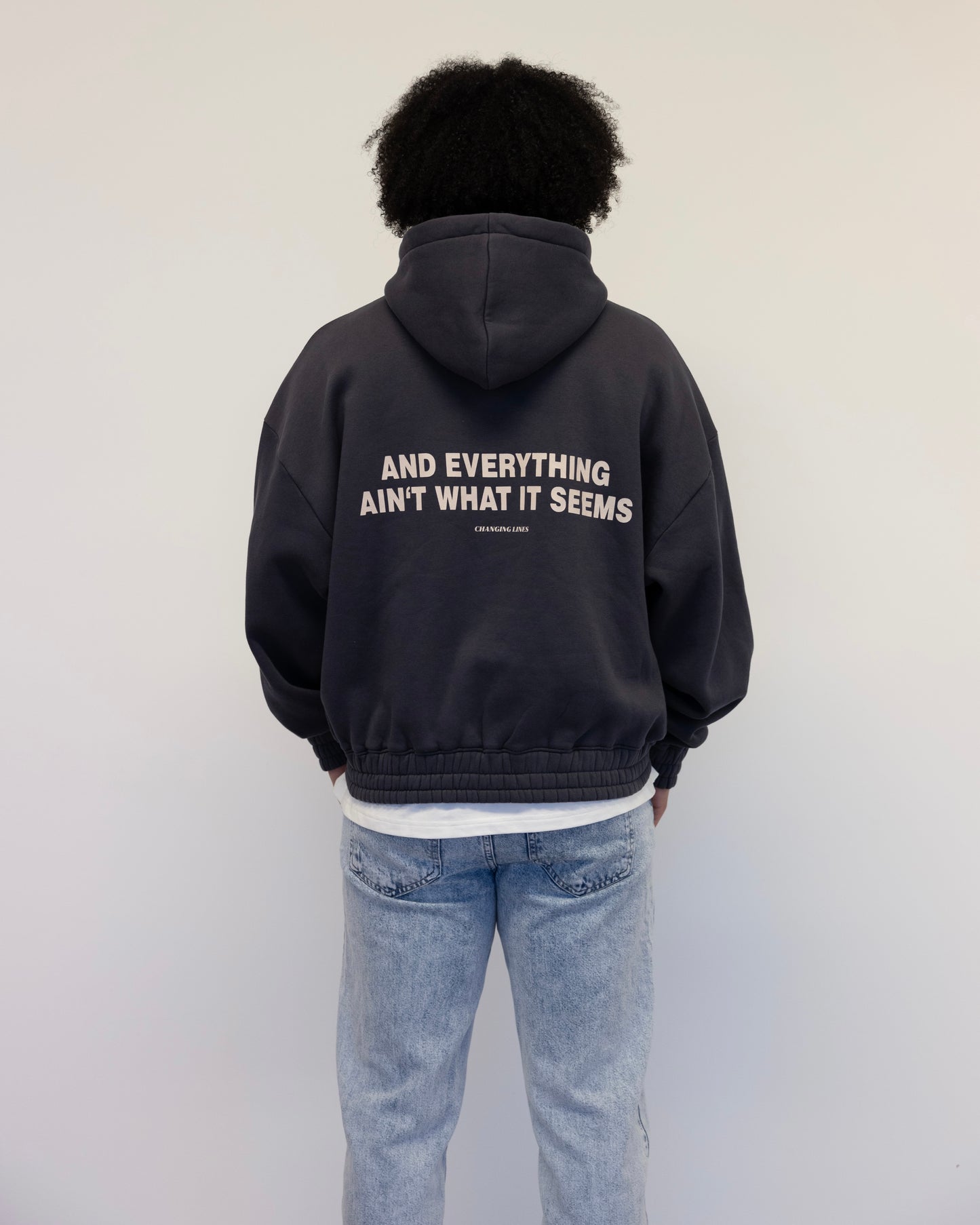 Time Flies Zip Hoodie Grau