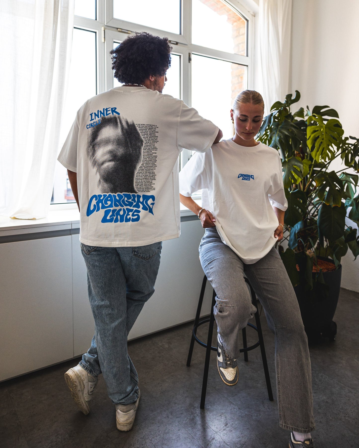 Inner Circle T-Shirt Weiß/Blau